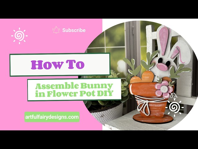 How to paint the Bunny w/Carrots in Flower Pot Shelf Sitter - Easy