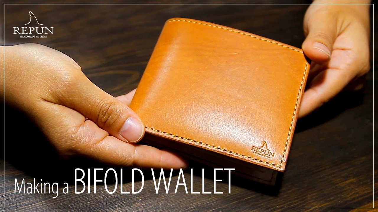 レザークラフト/DIY】理想の二つ折り財布をつくる - YouTube