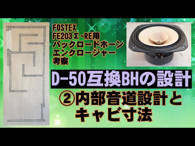 D-50 互換設計バックロードホーン 設計完了 FOSTEX FE203Σ=RE 長岡鉄男