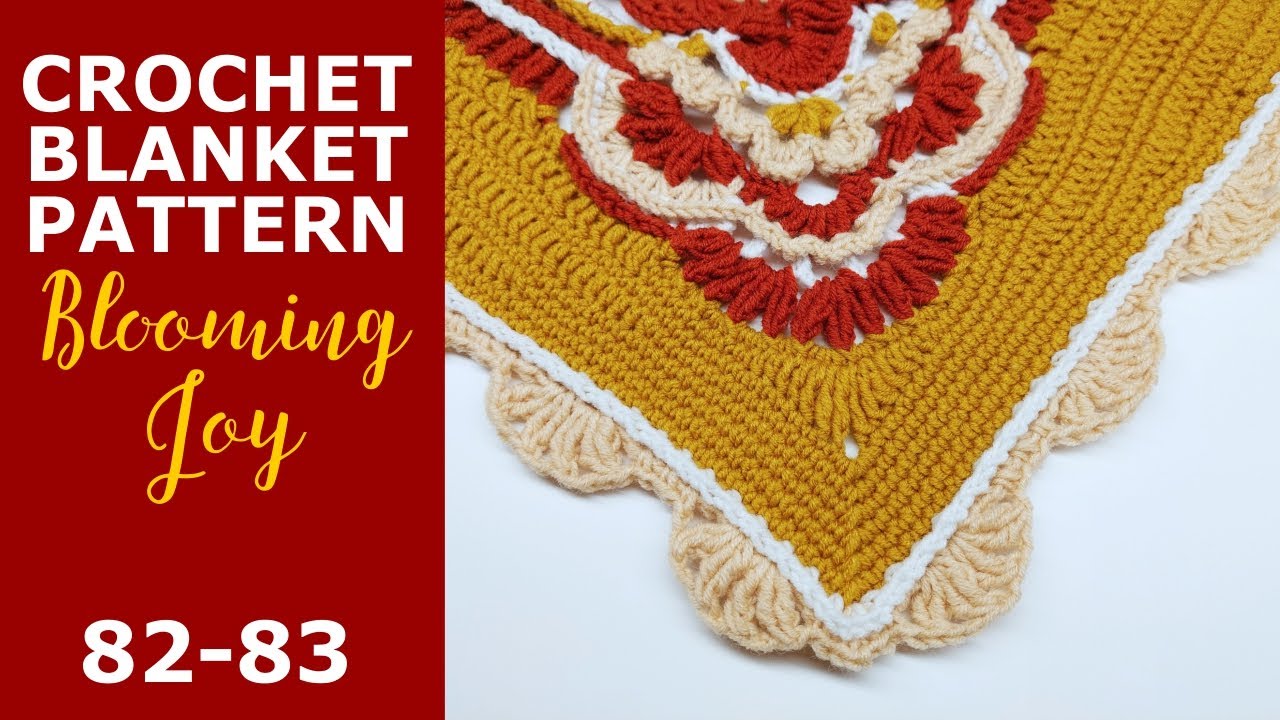 Blooming Joy Crochet Blanket Pattern Tutorial / Rounds 82-83 - YouTube