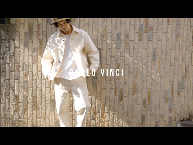 PABLO VINCI] Off-white denim coverall and double knee pants. - YouTube