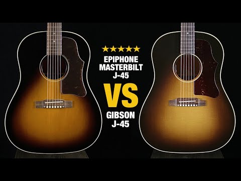Epiphone Masterbilt J-45 vs Gibson J-45 - YouTube