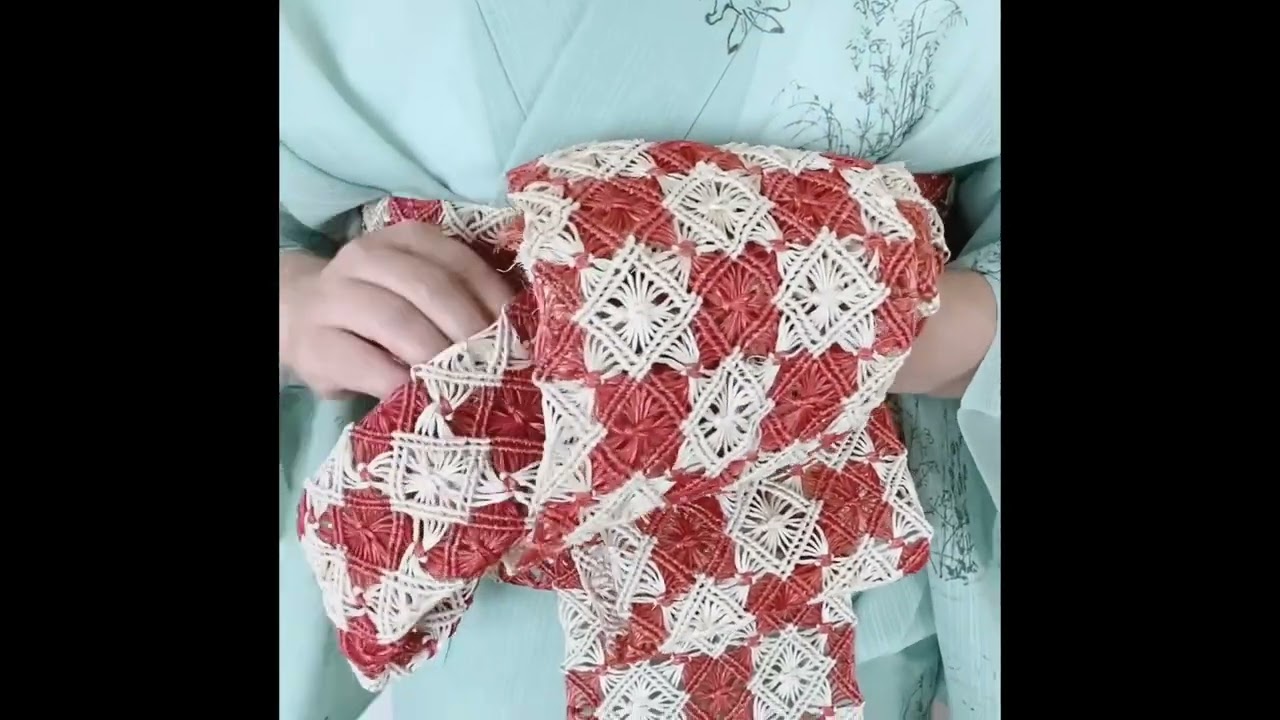 誉田屋源兵衛さんの半幅帯（芭蕉）巻いてみた - YouTube