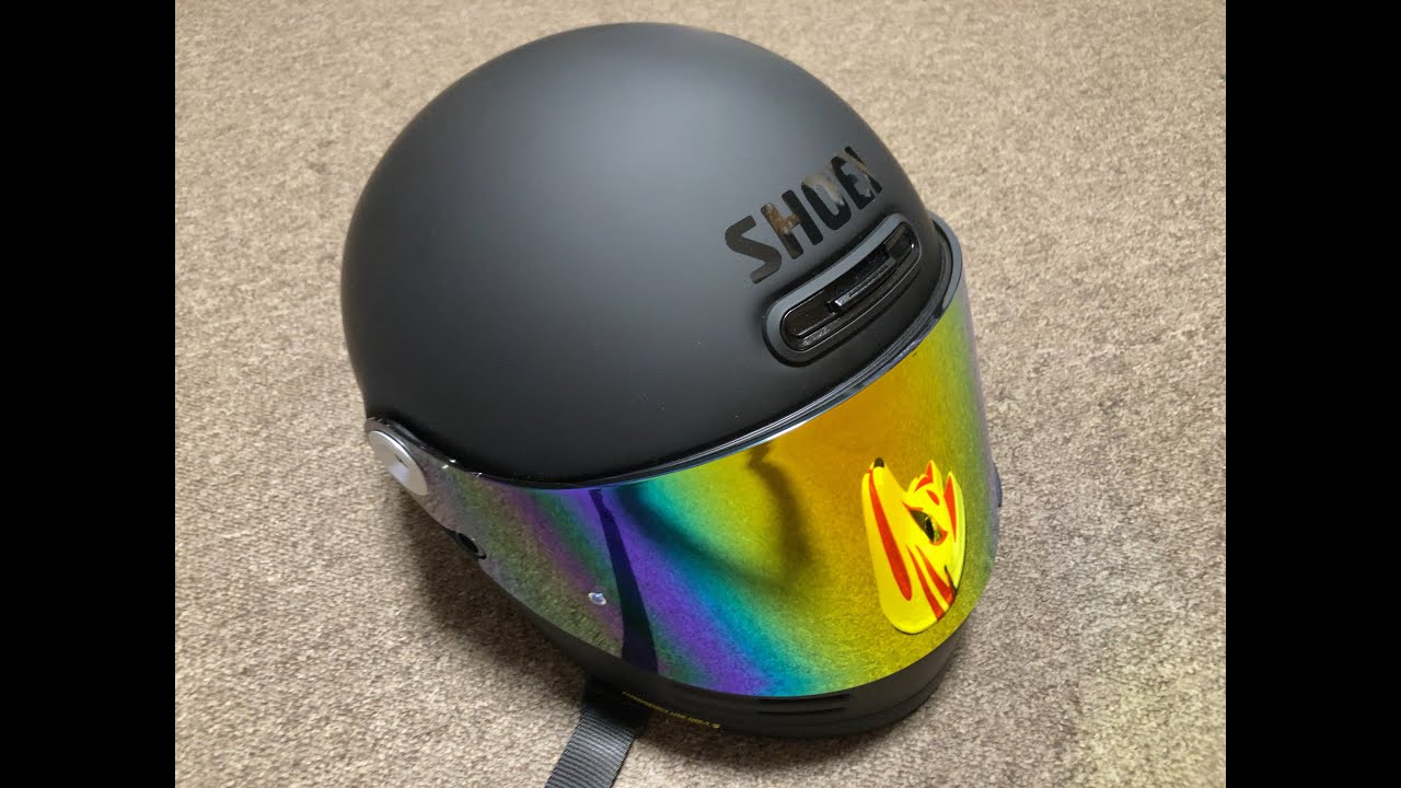 SHOEIGlamsterマットブラックMサイズ ミラーシールドピンロック付き