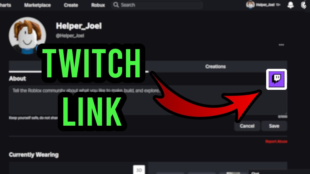 How To Add Twitch Link To Roblox Profile - YouTube