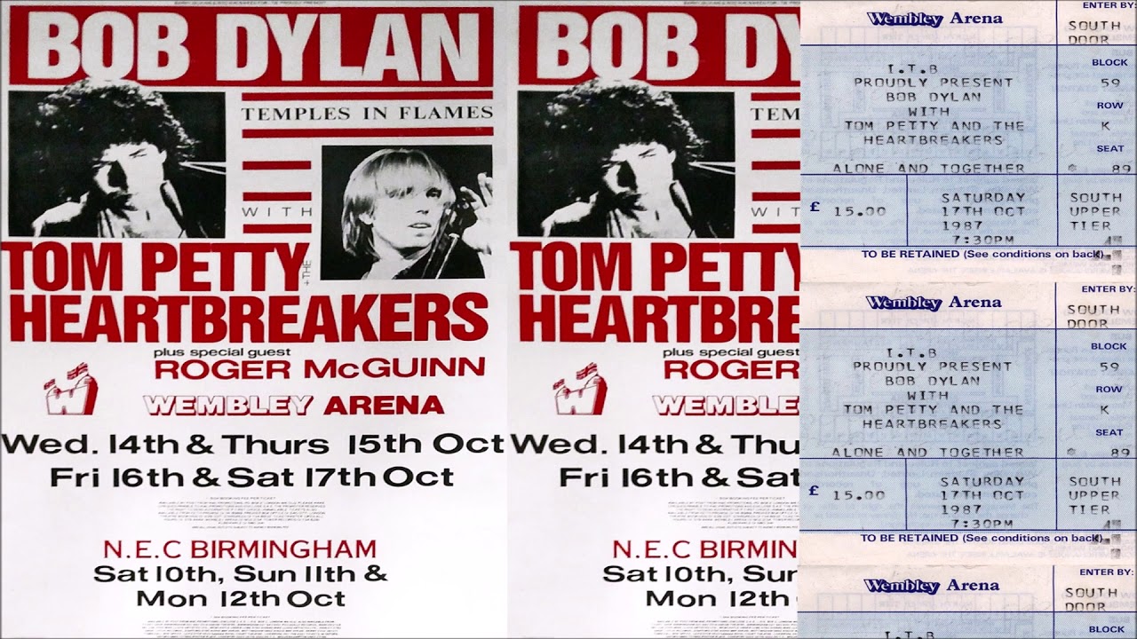 Bob Dylan 1987 Temples In Flames Tour - Wembley Arena London 17