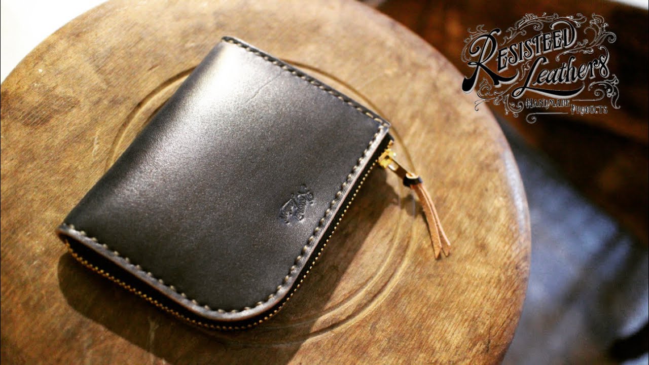 レザークラフト vlog.1】L字ファスナー小さい財布を作る【Making a