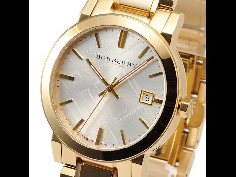BURBERRY BU9003 MENS WATCH THE SITY GOLD SILVER DIAL STAINLESS