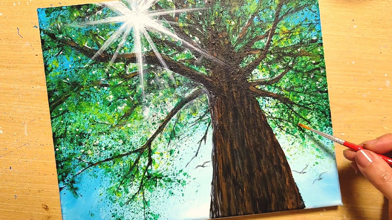 How to draw [Sunlight] with acrylic paint / Simple acrylic