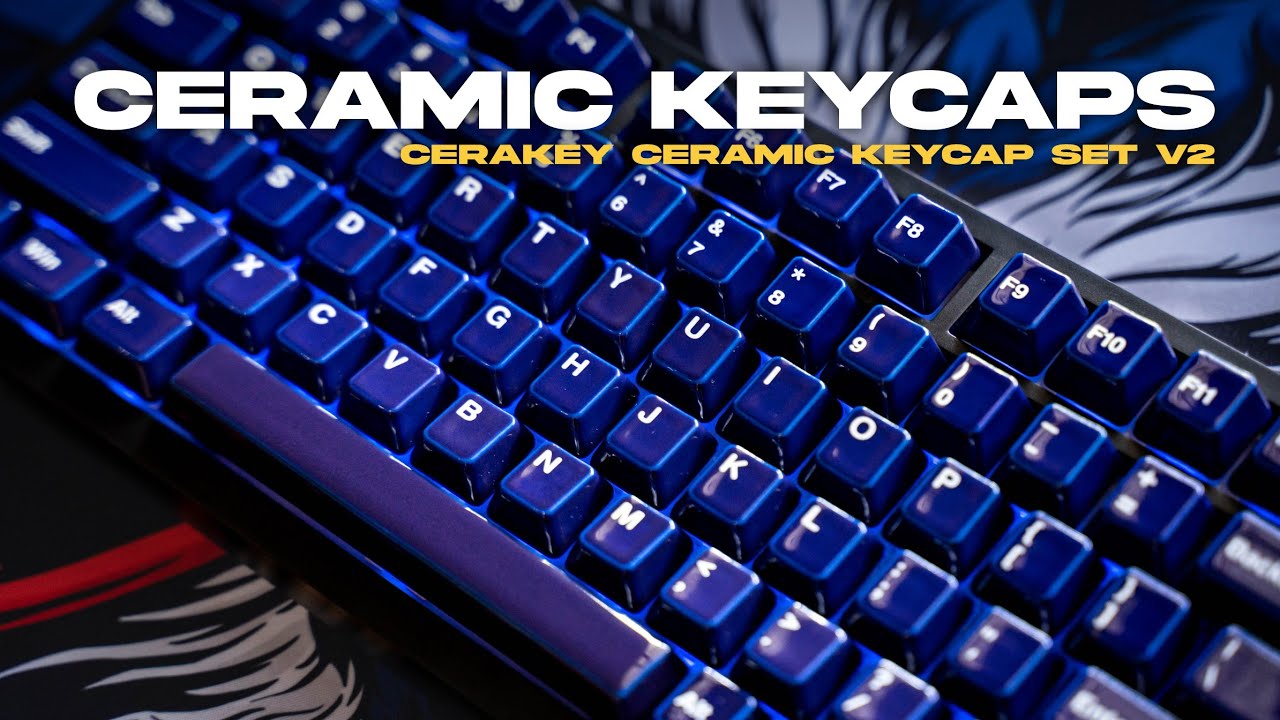 Cerakey Ceramic Keycap Set V2 Review - Indigo with Legends - YouTube