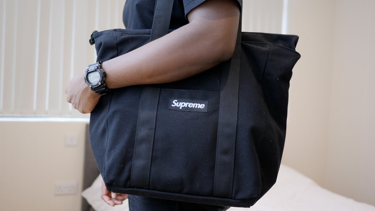 Supreme Canvas Tote Bag 'Black' Unboxing (Fall/Winter 2021) - YouTube