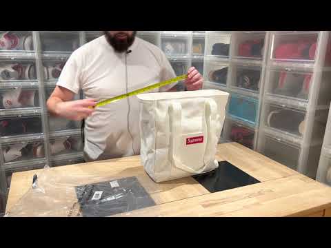 Unboxing : Supreme FW2021 White Canvas Tote Bag 22L - All Measures