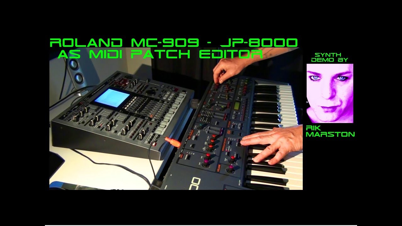 Roland MC-909 JP-8000 as MIDI Patch Editor Groovebox Synthesizer
