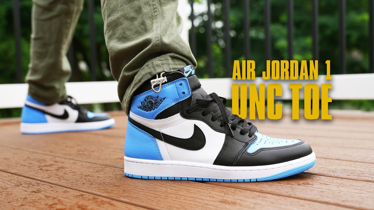 Air Jordan 1 UNC Toe REVIEW & On Feet - YouTube