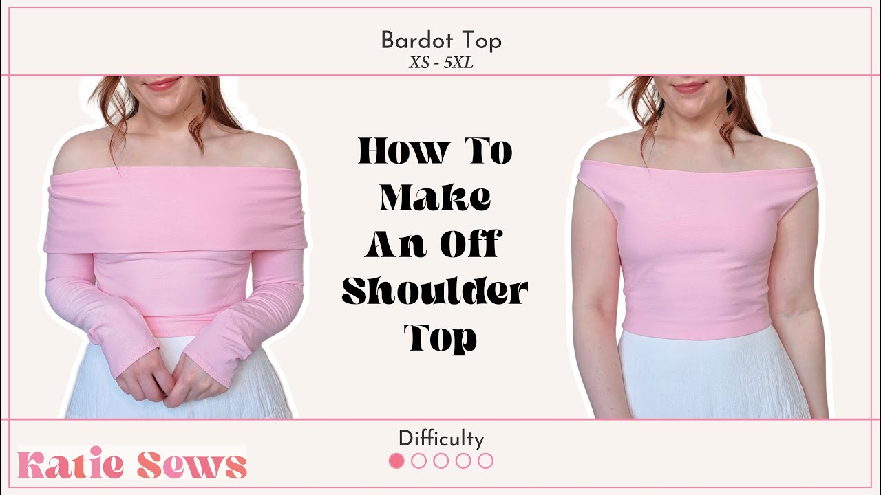 How To Make An Off Shoulder Top With Sleeves | Bardot Top Pattern