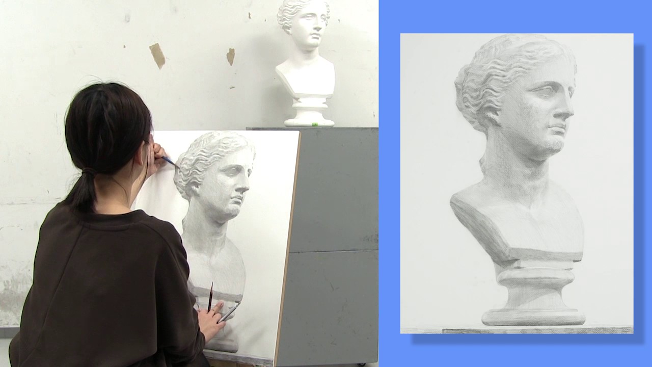 石膏デッサン：ミロのヴィーナス首像》新美 制作プロセス動画シリーズ