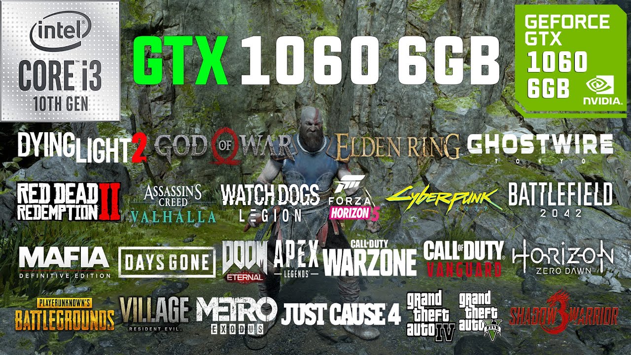 GTX 1060 6GB + i3-10105F Test in 30 Games in 2022 - YouTube