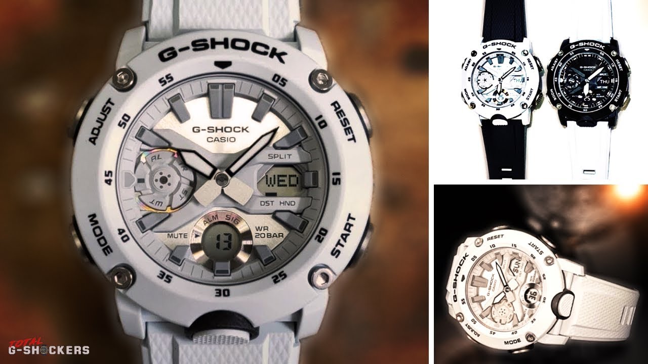 Casio G-Shock Carbon Core Guard Structure White GA2000S-7A - YouTube
