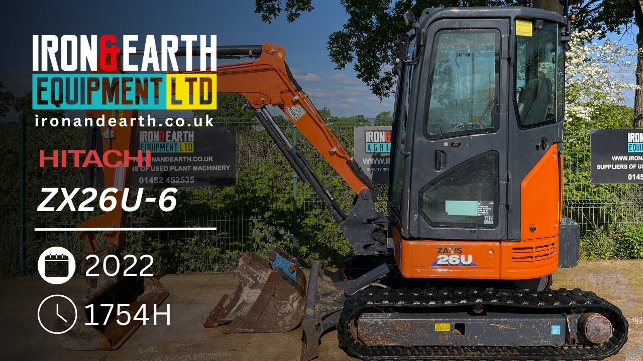 2022 Hitachi ZX26U-6 2.6 Tonne Excavator - YouTube