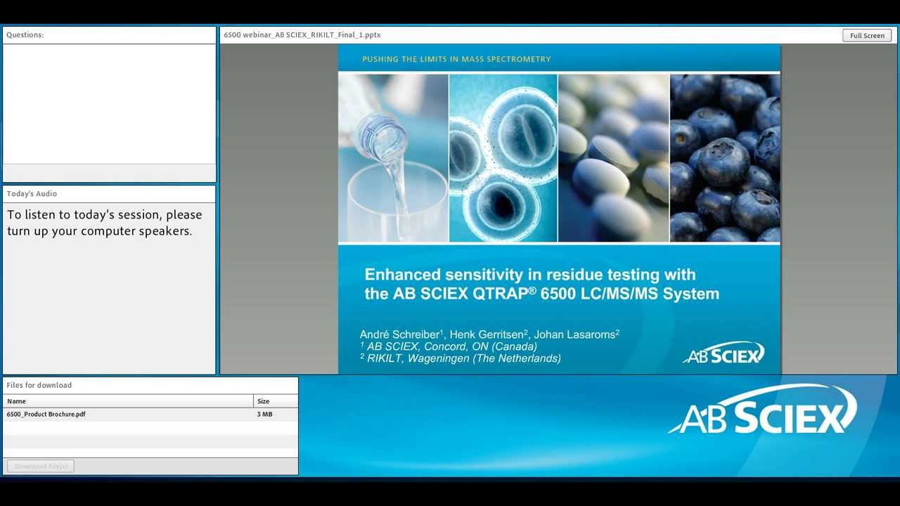 Enhanced sensitivity in food testing with the 6500 system - April