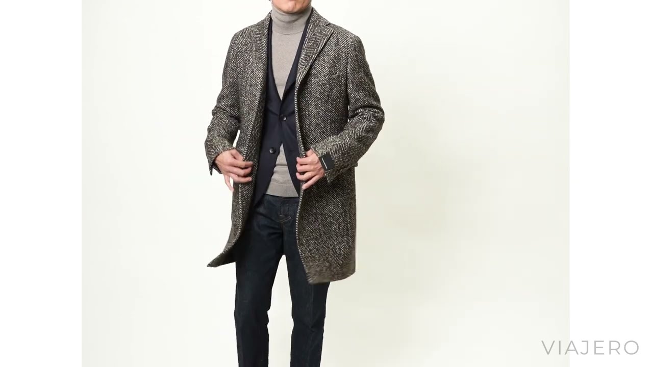 TAGLIATORE】ブリティッシュ薫る大柄ヘリンボーンのチェスターコート