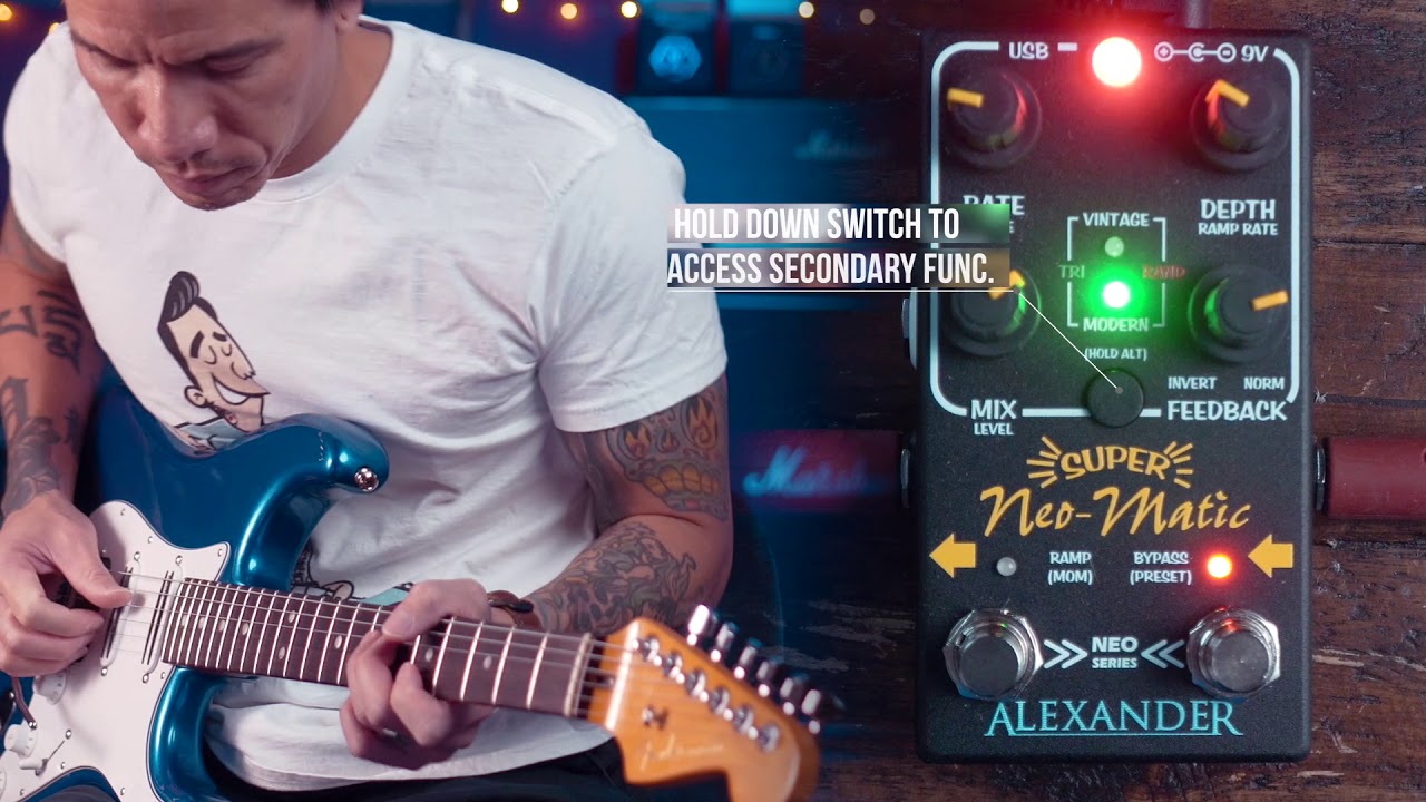 Alexander Pedals Super Neo-Matic modulation pedal - YouTube