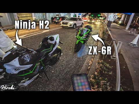 A very unplanned Tokyo illumination tour with Ninja H2 and ZX-6R