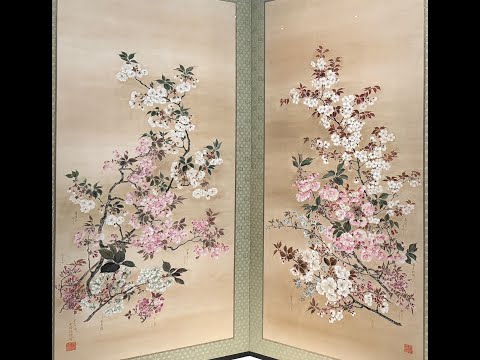 美術品鑑賞第581回【桜図屏風】跡見玉枝－皇居三の丸尚蔵館 - YouTube
