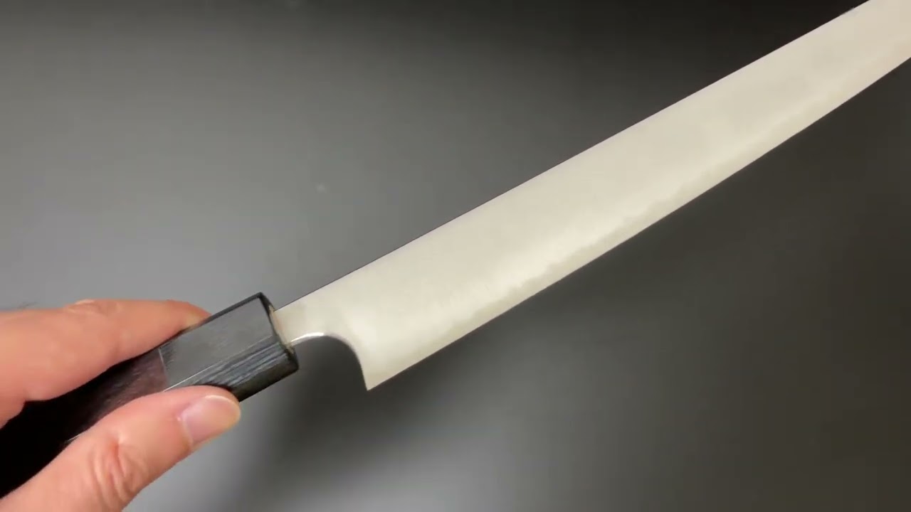 甲鉄 Koutetsu 筋引包丁240mm 青紙スーパー鋼 紫檀八角柄 – ナイフ