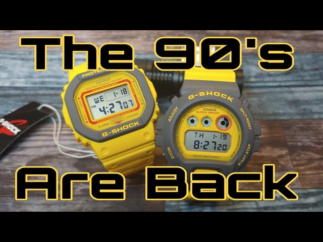 G-Shock Yellow 90's Retro Digital Square DW5610Y-9 & Three Eye
