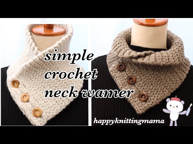 crochet simple＆easy 【neck wamer】happyknittingmama - YouTube