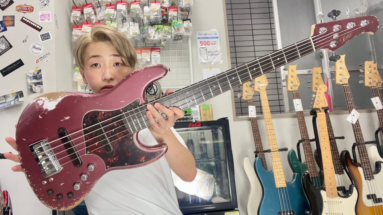 Xoticにカスタムオーダーした5弦ジャズベースが最高！ - YouTube
