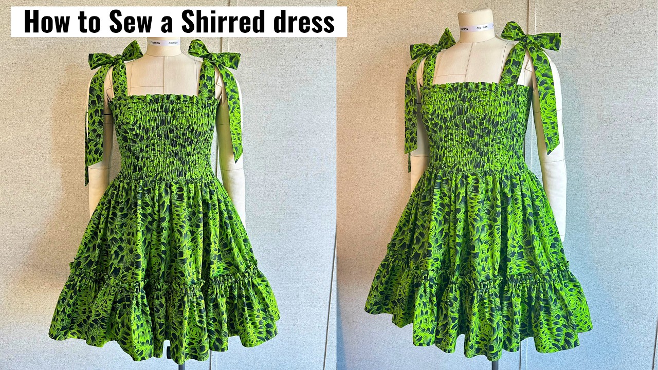 How to Sew a Shirred Gathered Dress with Pockets and Elastic