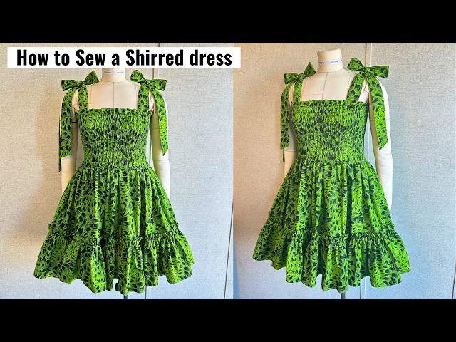 How to Sew a Shirred Gathered Dress with Pockets and Elastic