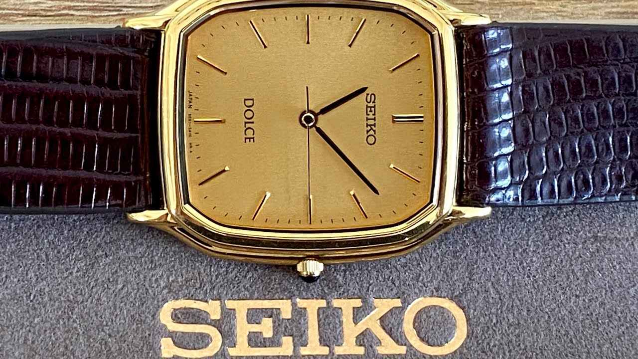 Vintage 1992 Seiko Dolce Quartz 5E61-5A10 Textured Champagne Dial