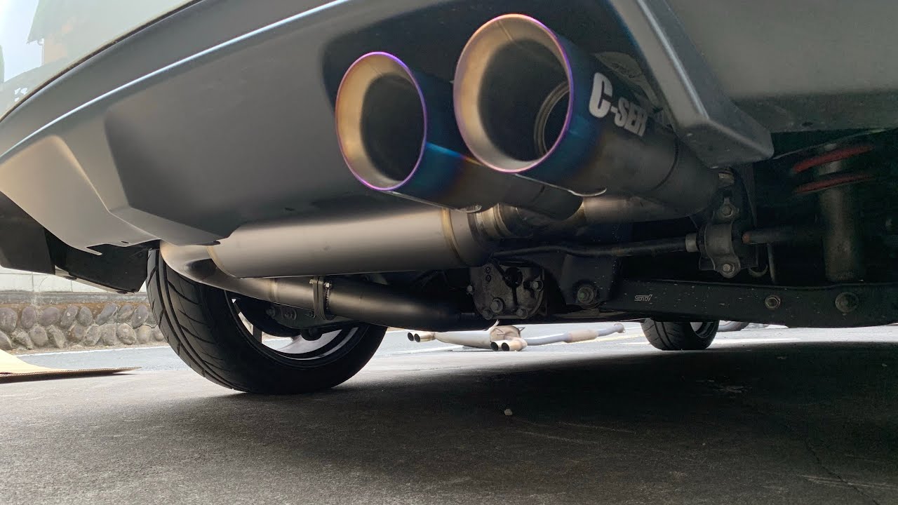 インプレッサ WRXSTI(GRB) フルチタンデュアルマフラー音が最高！(走行