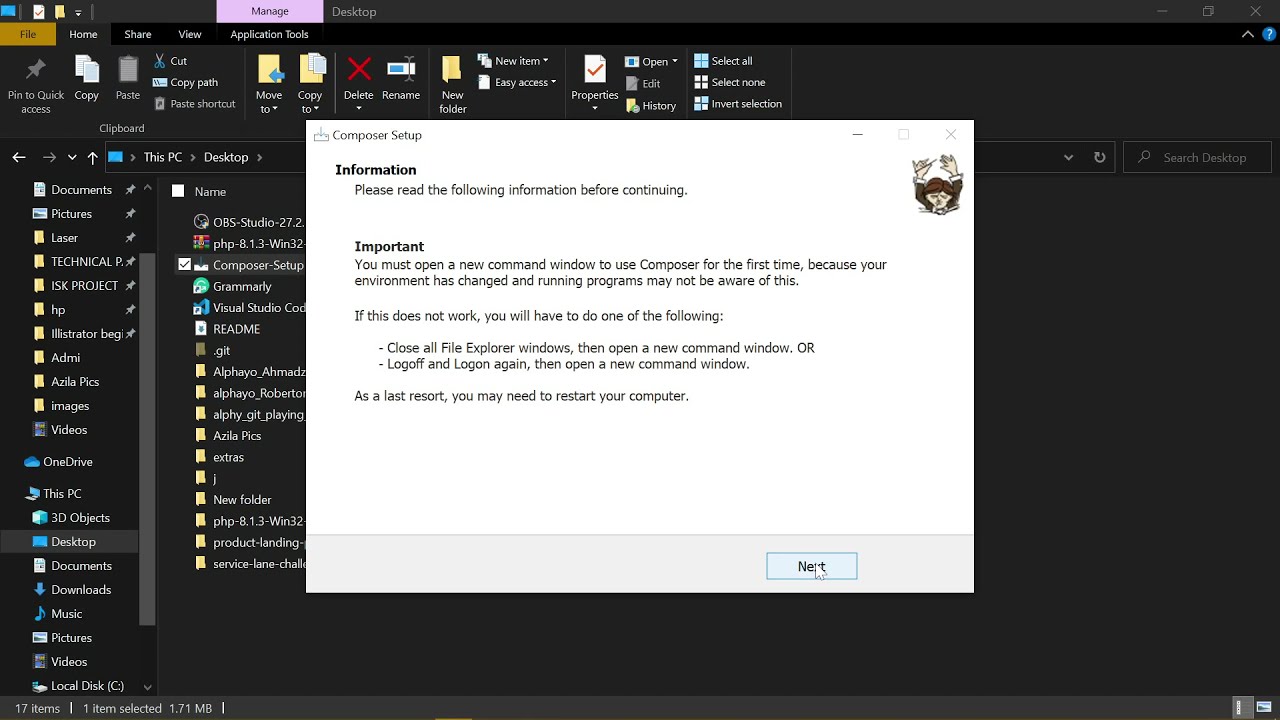 How to install and check the version of composer on Windows - YouTube