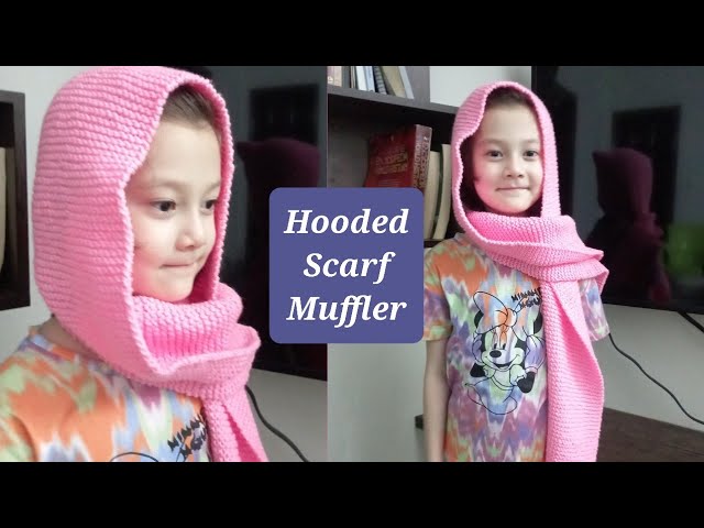 How to Knit Hooded Scarf | knitting Hoodie Muffler | Knitting Hood