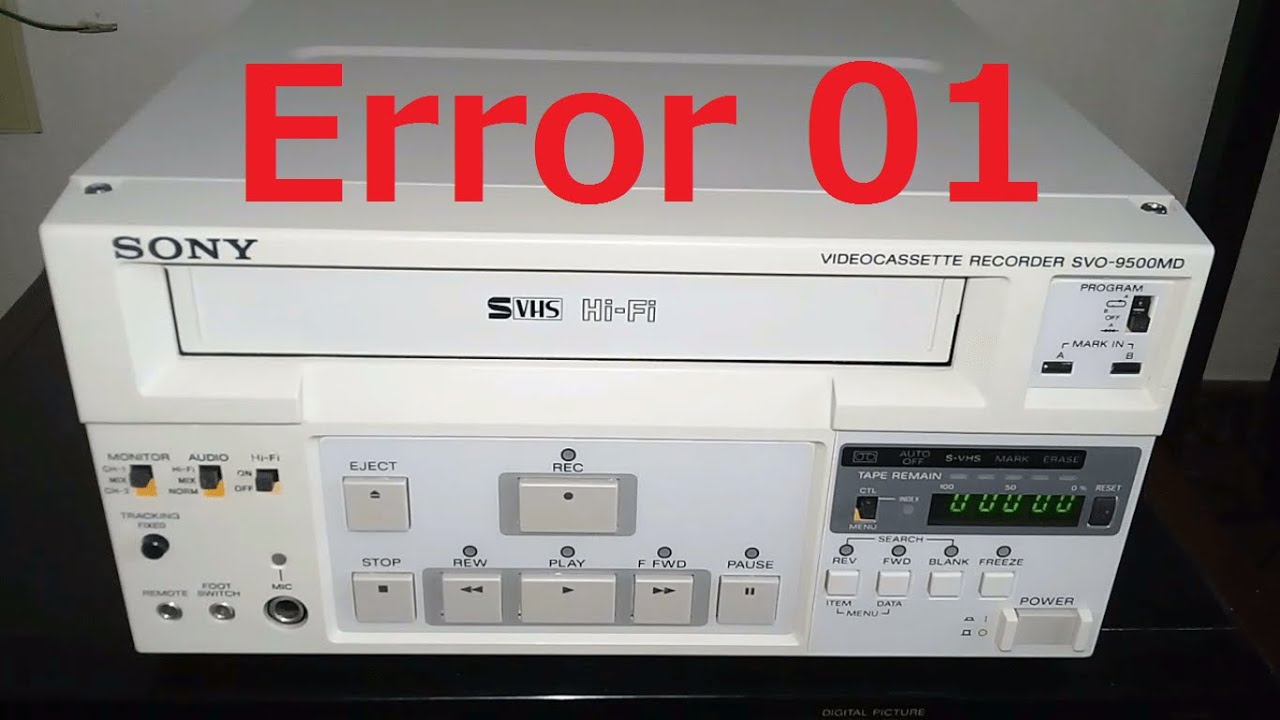 Sony SVO-9500MD S-VHS VCR part 1 : ERROR 01 repair - YouTube