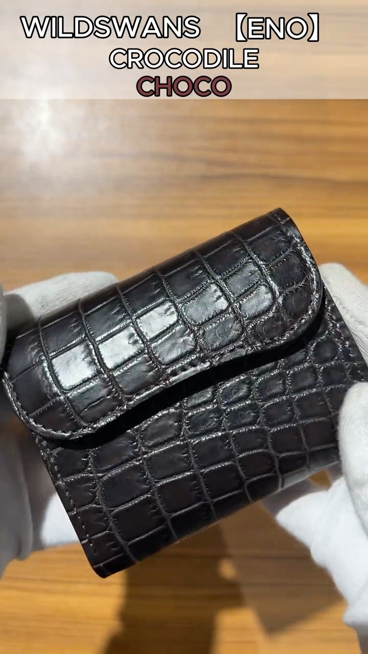 WILDSWANS ENO クロコダイル 三つ折り財布（チョコ） - YouTube