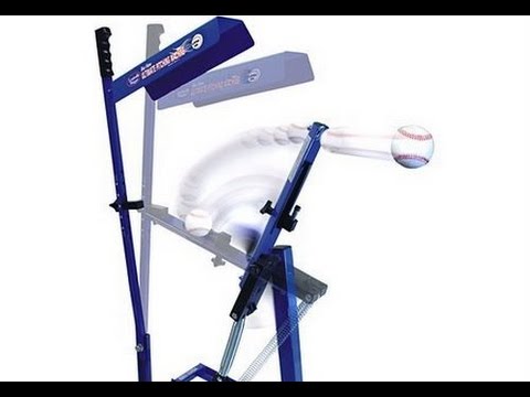 Louisville Slugger blue flame pitching machine - YouTube