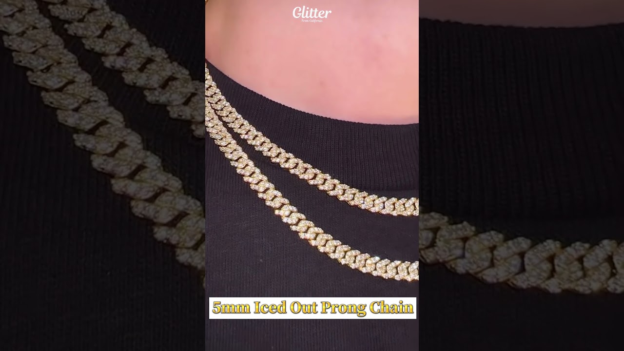 Iced Out Prong Chain 【5mm】 | Glitter