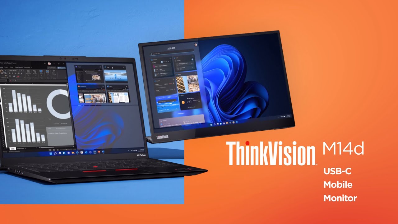 ThinkVision M14d(14型モバイル/2240×1400/IPS/USB-C) | 63AAUAR6JP