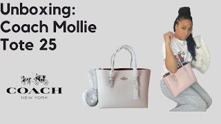 Coach Unboxing | Mollie Tote 25 | Handle Bag | Cross Body - YouTube