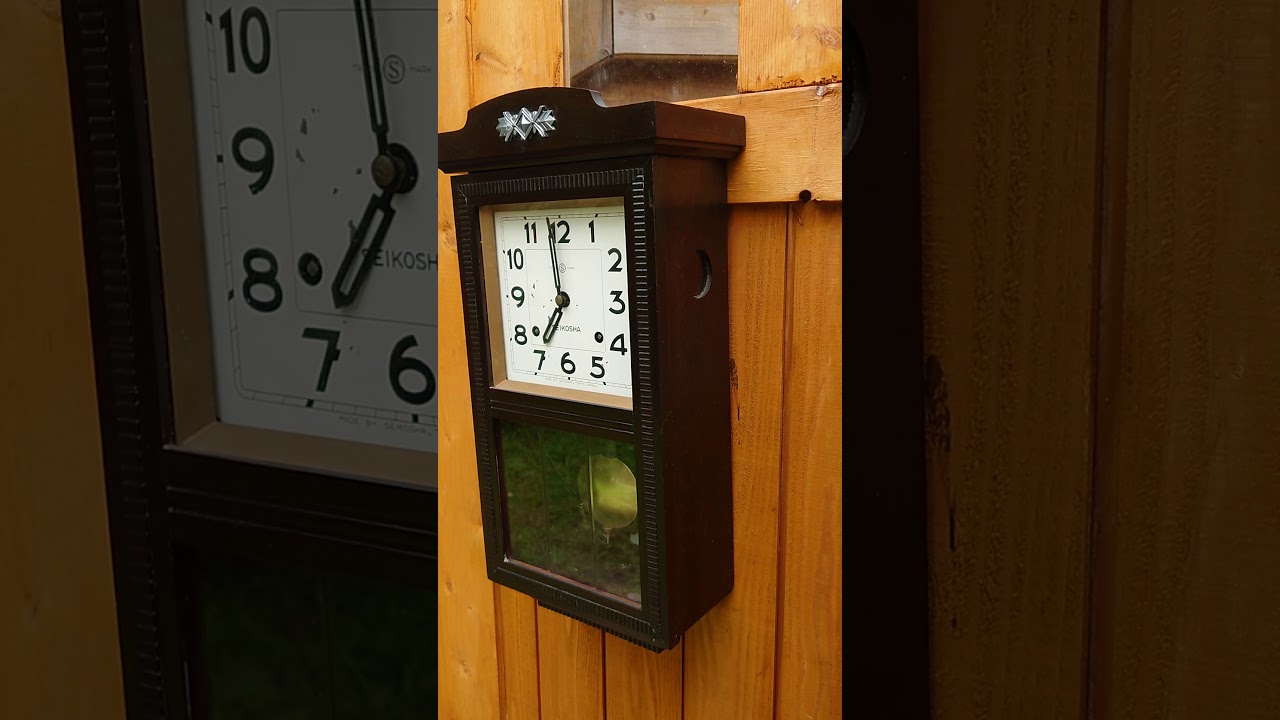 精工舎 スリゲル 宮型ゼンマイ振り子時計 - YouTube