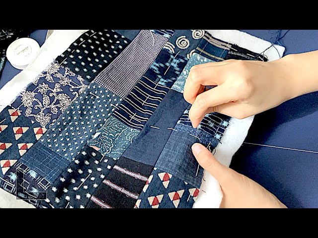 暮らしの手仕事 古布のパッチワークバッグを作る #5 刺し子 手作り
