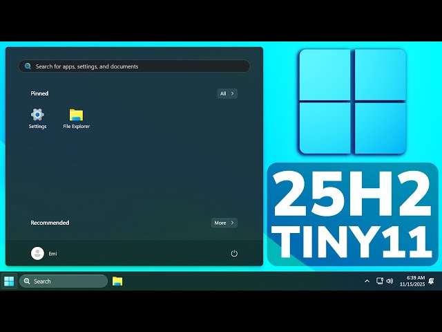 New Windows 11 25H2 Tiny11 - Fastest and Smallest Windows 11