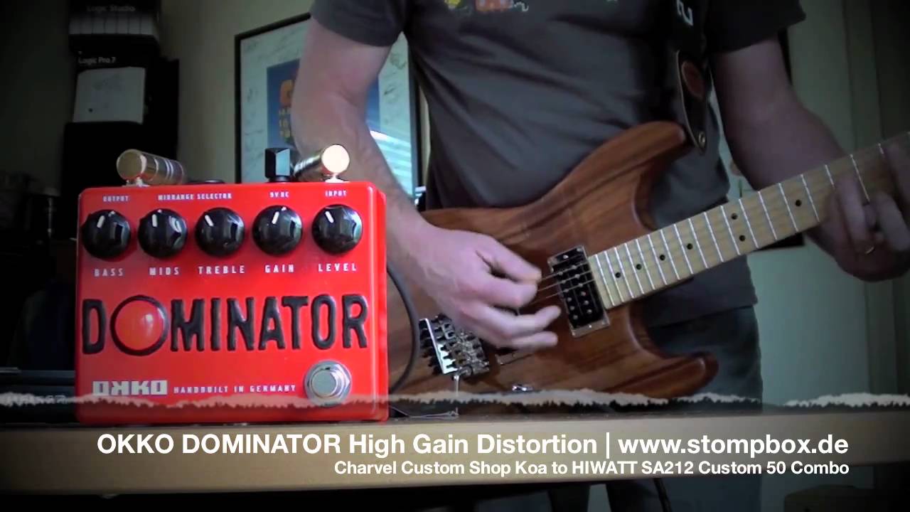 OKKO Dominator High Gain Distortion: Charvel to HIWATT SA212 - YouTube