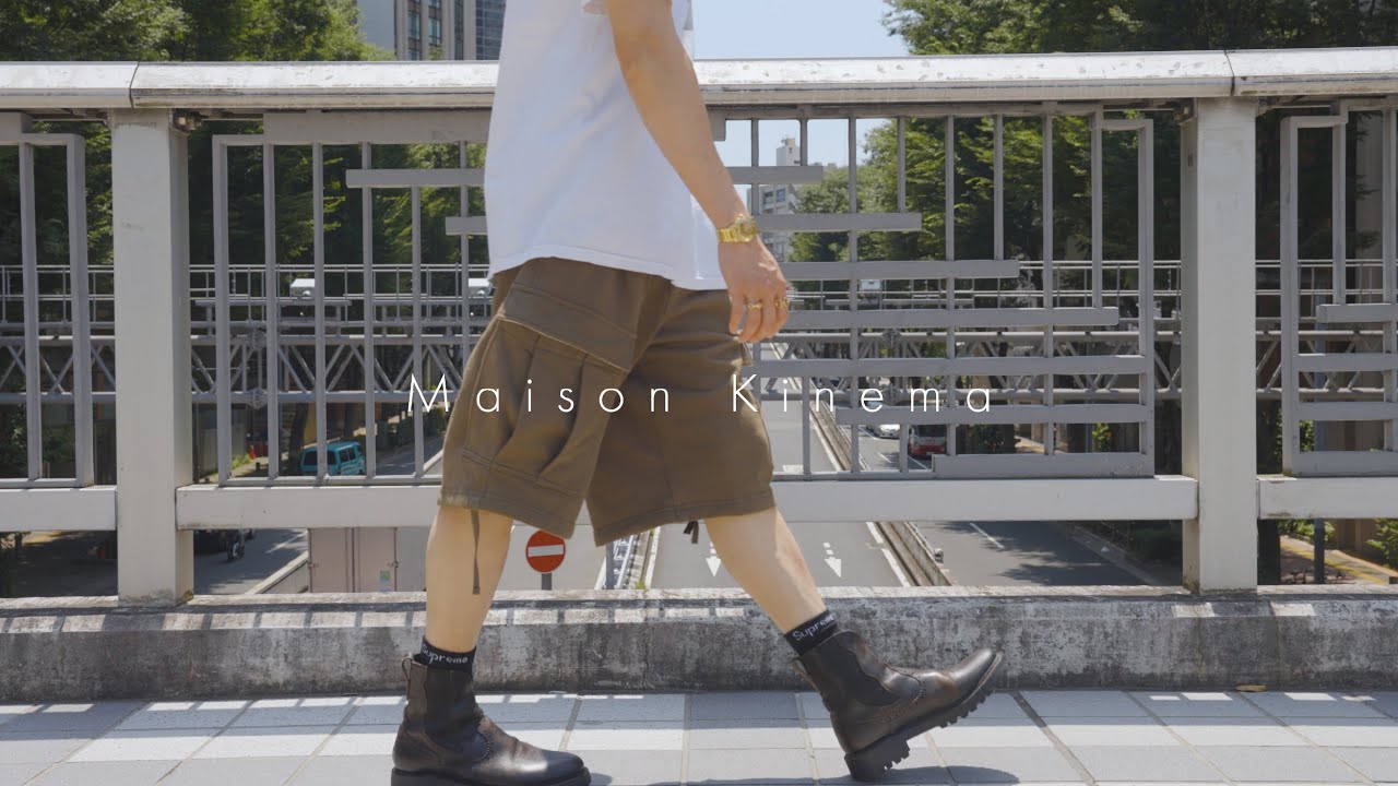 Maison Kinema] Sweat cargo shorts and leather accessories for