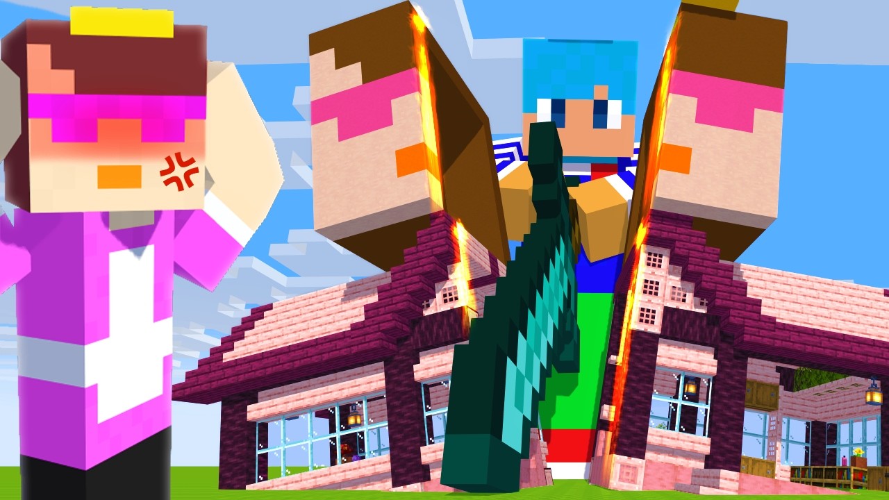 おかんの家を真っ二つに斬るドッキリ！【まいくら / マインクラフト